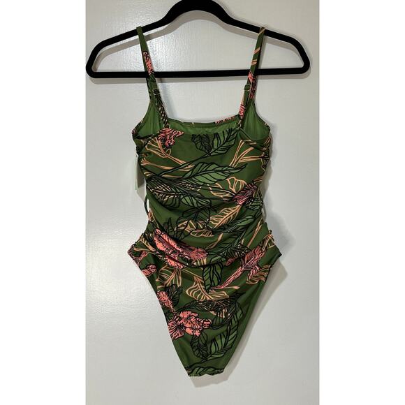 Hutch Zenna Floral One-Piece Swimsuit Green Pink Size XS NWT No Belt Vacation - Picture 7 of 14